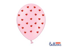 PartyDeco, balony lateksowe, serca, jasne różowe, 30 cm, 6 szt.