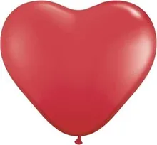 PartyDeco, balony, w kształcie serca, czerwony, 16, 100 szt.