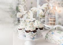 PartyDeco, dekoracje do muffinek, gołąb, 14,5 cm, 6 szt.