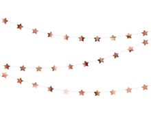 PartyDeco, girlanda gwiazdki, różowe złoto, 3, 6 m