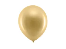 PartyDeco, Rainbow, balony, metalizowane, złote, 23 cm, 100 szt.