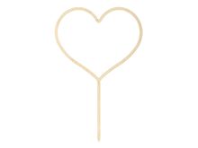 PartyDeco, topper drewniany Serce, 23 cm, 1 szt.