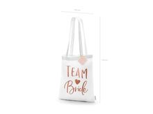 PartyDeco, torba bawełniana, Team bride, biała, 39-42cm