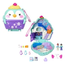 Polly Pocket, Śnieżny pingwinek, kompaktowy zestaw do zabawy z figurkami i akcesoriami