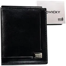 Portfel, banknotówka, czarny, skórzany, Rovicky