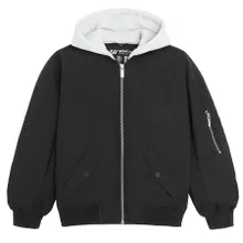 Przejściowa kurtka bomberka unisex z odpinanym kapturem NOWEAR