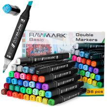 Rawmark, Basic Line, zestaw: 36 markerów + 5 stron kolorowanek