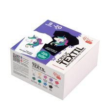 Rosa, farby do tkanin, Unicorn, 9 kolorów, 20 ml