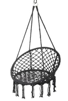 Saska Garden, ażurowy fotel wiszący, bocianie gniazdo, ciemny szary, 80-60 cm