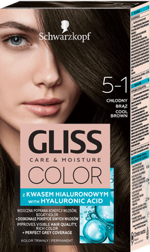 Schwarzkopf Gliss Color, krem koloryzujący nr 5-1 Chłodny Brąz 1op.