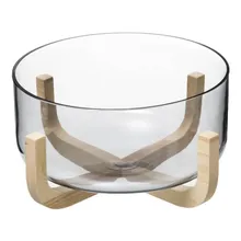 Secret de Gourmet, Miska na sałatkę ARHA, 24 cm, szklana, z drewnianą podstawką