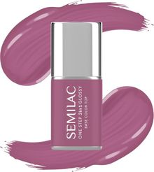 Semilac, One Step Glossy 3in1, lakier hybrydowy do paznokci s205 purple beige, 7 ml