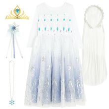 Smiki, Zimowa Księżniczka, sukienka z peruką, strój dla dzieci, 3-4 lata