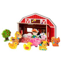 Smily Play, Farma, drewniany domek z figurkami