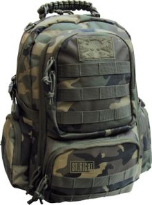 St.Right, Military Woodland Camo, plecak szkolny, czterokomorowy