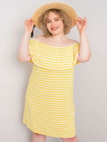 Sukienka damska, plus size, żółta, Basic Feel Good