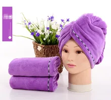 Superchłonny ręcznik do włosów turban z mikrofibry, fioletowy