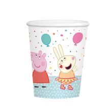 Świnka Peppa, kubeczki urodzinowe, 8 szt., 250 ml