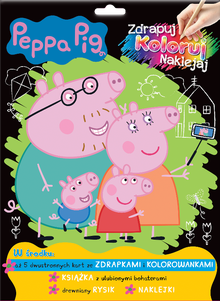 Świnka Peppa. Zdrapuj, koloruj, naklejaj