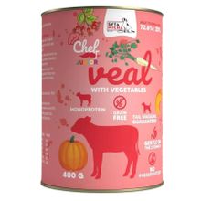 Syta Micha, Chef, cielęcina z warzywami junior, mokra karma dla psa, 400g