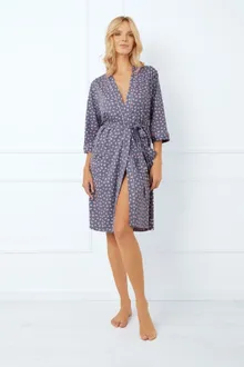 Szlafrok damski, niebieski, Tiana, Italian Fashion