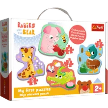 Trefl, Bobaski i Miś, Bobaskowe zwierzątka, Moje pierwsze puzzle, 14 elementów