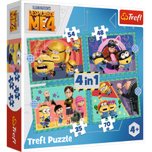 Trefl, Despicable Me 4, Zwariowane Minionki, puzzle 4w1, 207 elementów