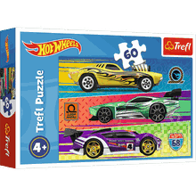 Trefl, Hot Wheels, Wyścig, puzzle, 60 elementów