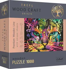 Trefl, Kolorowy kot, puzzle drewniane, 1000 elementów