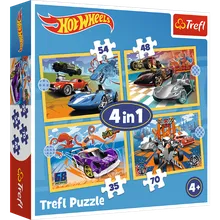 Trefl, Pojazdy Hot Wheels, puzzle 4w1