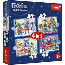 Trefl, Rodziny Treflików, U Treflików pada śnieg, puzzle 4w1