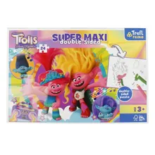 Trefl, Trolle, Wesoły dzień Trolli, Super Maxi, puzzle dwustronne, 24 elementy