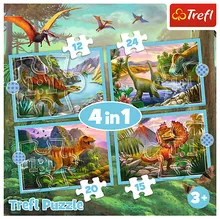 Trefl, Wyjątkowe dinozaury, puzzle 4w1