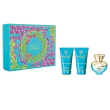 Versace, Dylan Turquoise Pour Femme, zestaw, woda toaletowa spray, 50 ml + żel pod prysznic, 50 ml + balsam do ciała, 50 ml