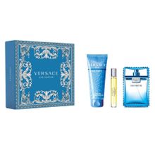 Versace, Man Eau Fraiche, zestaw: woda toaletowa, spray, 100 ml + woda toaletowa, spray, 10 ml + żel pod prysznic, 150 ml