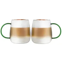 Vialli Design, Bolla, szklanki z uchem, zielone, 400 ml, 2 szt.
