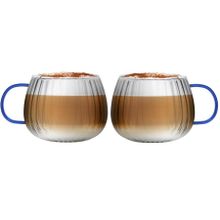 Vialli Design, Tulip, szklanki z uchem, niebieskie, 350 ml, 2 szt.