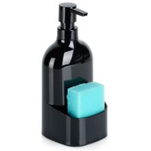 Vilde, dozownik płynu do naczyń z pojemnikiem na gąbkę, czarny, 500 ml