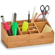 Zeller, organizer na kosmetyki, akcesoria biurowe, 12 przegródek, bambusowy