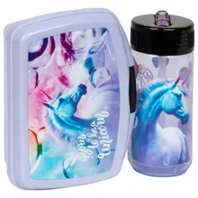 Zestaw: lunchbox + bidon, 330 ml, Jednorożec