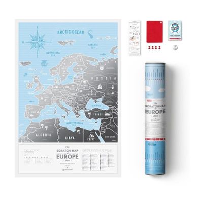 1dea.me, Mapa zdrapka Europa. Travel Map Silver Europe