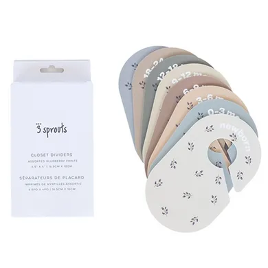 3 Sprouts, separator rozmiarów ubrań niemowlaka, blueberry