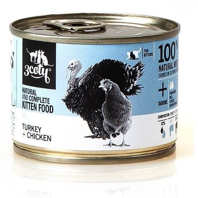 3coty, 3Coty Turkey + Chicken, karma dla kota, dla kociąt, 180g