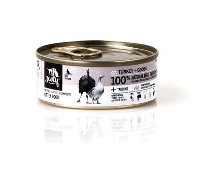 3coty, indyk z gęsią, karma mokra dla kociąt, 80g