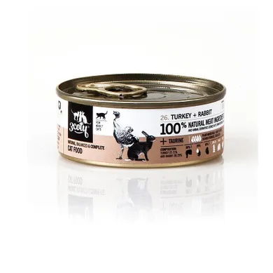 3coty, indyk z królikiem, karma mokra dla dorosłych kotów, 80g