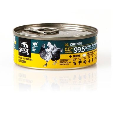 3coty, kurczak ze spiruliną, karma mokra dla dorosłych kotów, 80g