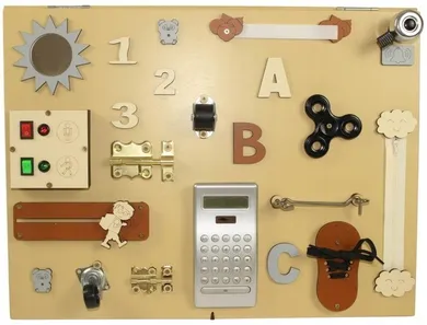 3TOYMS, tablica manipulacyjna dwustronna, rozkładana, 50-37.5 cm