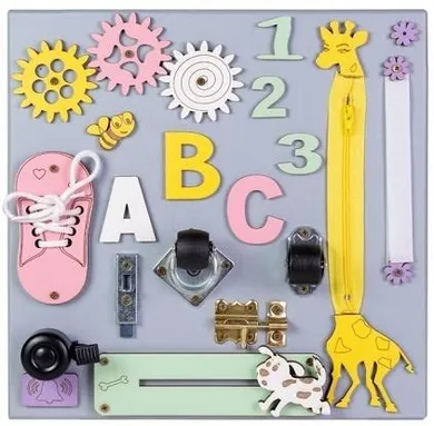 3TOYMS, tablica manipulacyjna, kolorowa, 30-30 cm