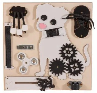 3toysm, tablica manipulacyjna Pies Hugo, beżowa