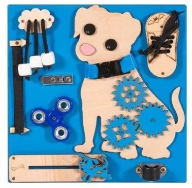 3toysm, tablica manipulacyjna, Pies Hugo, niebieska